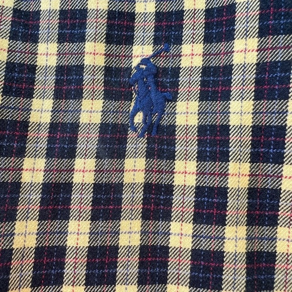 RALPH Lauren Men’s Large Black Yellow‎ Plaid Long Sleeve Button Down Shirt - Picture 3 of 8
